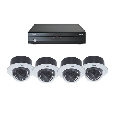 DEMO KIT Sistema IDIS IP 1080P, Incluye NVR 8 ch / 8 cámaras domo interior Plafon 3.3 a 10mm